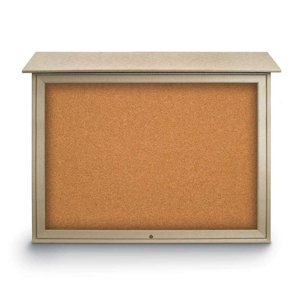Indoor Enclosed Combo Board, 42"x32", Satin Frame/Black Porc & Forbo